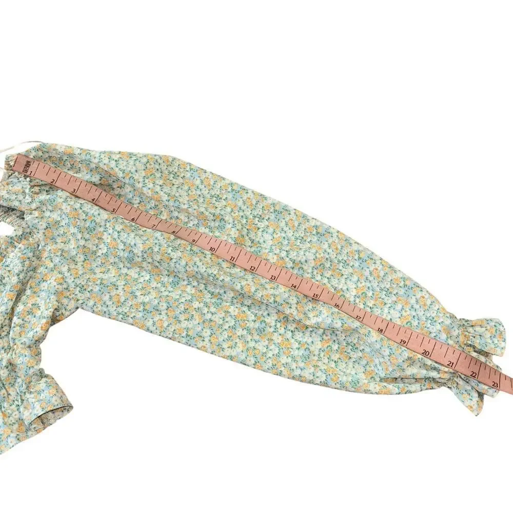 Mable Cottagecore Renaissance Peasant Floral Crop Top Women’s S Prairie Soft
